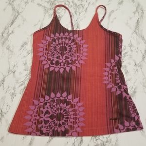 Patagonia Red Tank Top with Purple Floral Print